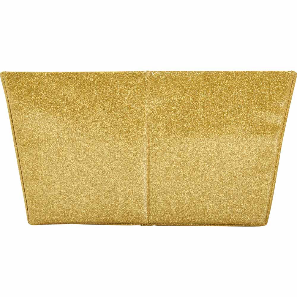 Wilko Gold Glitter Fabric Tote Box Image 4