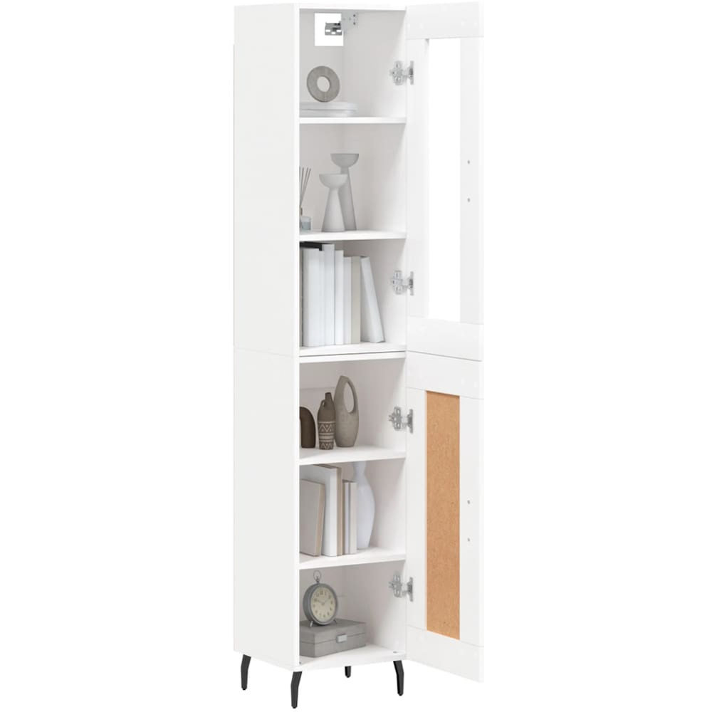 vidaXL 2 Glass and Wood Door 6 Shelf White Highboard Image 3