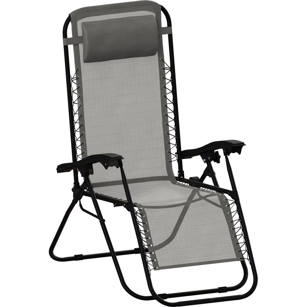 Garden Vida Set of 2 Grey Zero Gravity Chairs Image 2