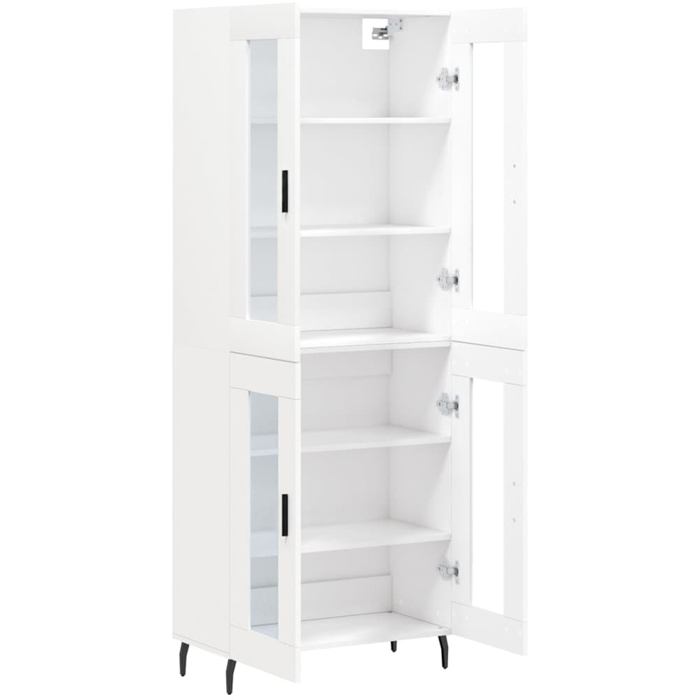 vidaXL 4 Glass Door White Highboard Image 4