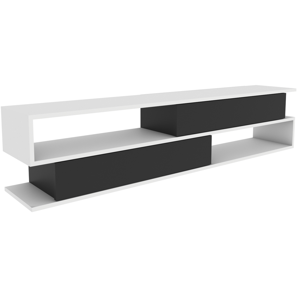 Decorotika Cortez 2 Shelf White and Anthracite TV Unit Image 2