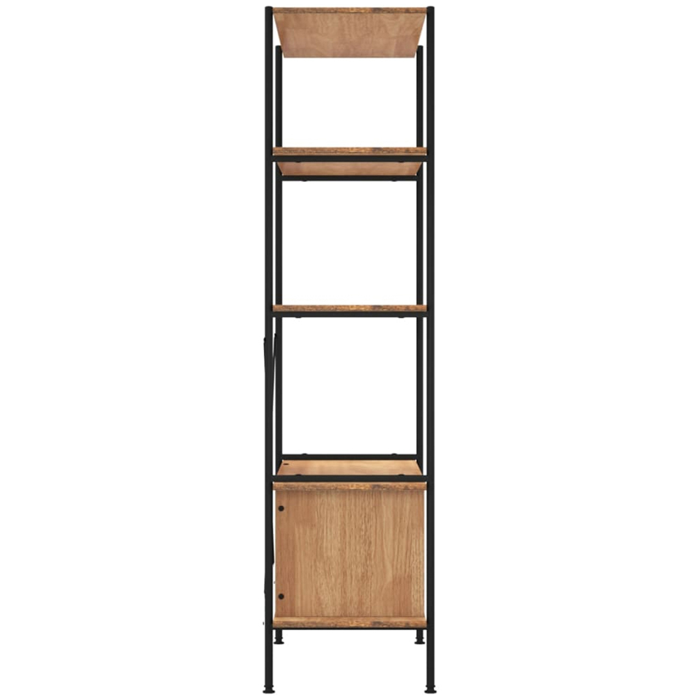 vidaXL 2 Sliding Door 3 Open Shelf Light Brown Steel and Shelving Unit Image 5