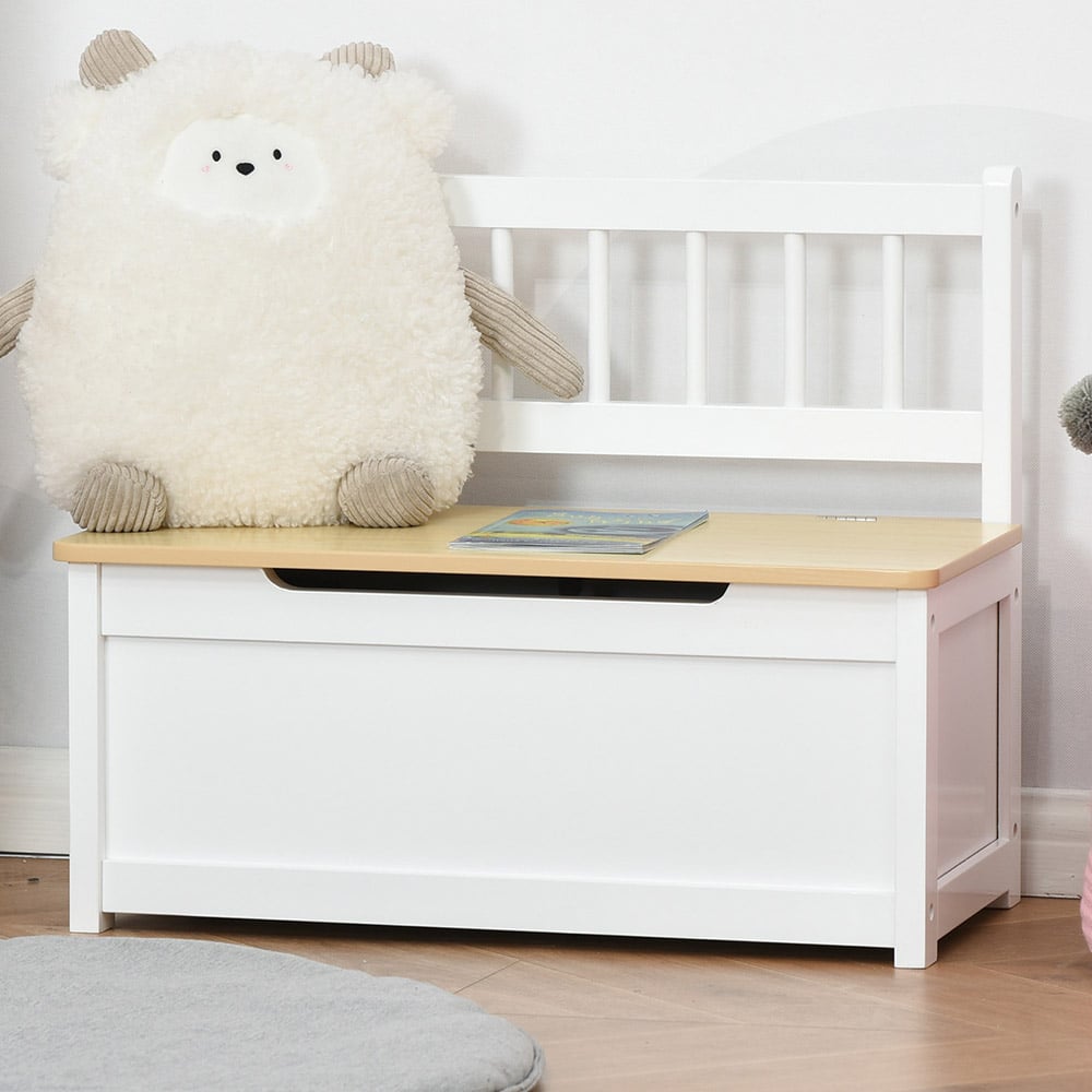 Tommy Toys White Wooden Storage Bench Image 1