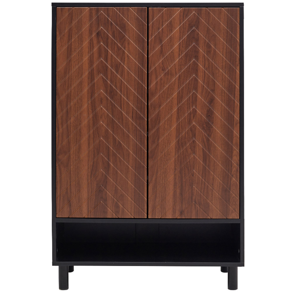 Living and Home 6 Shelf Black Shoe Cabinet Image 2