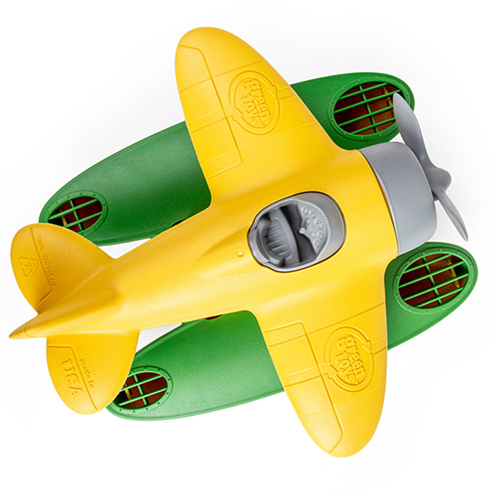 BigJigs Toys Green Toys Yellow and Green Seaplane Image 4