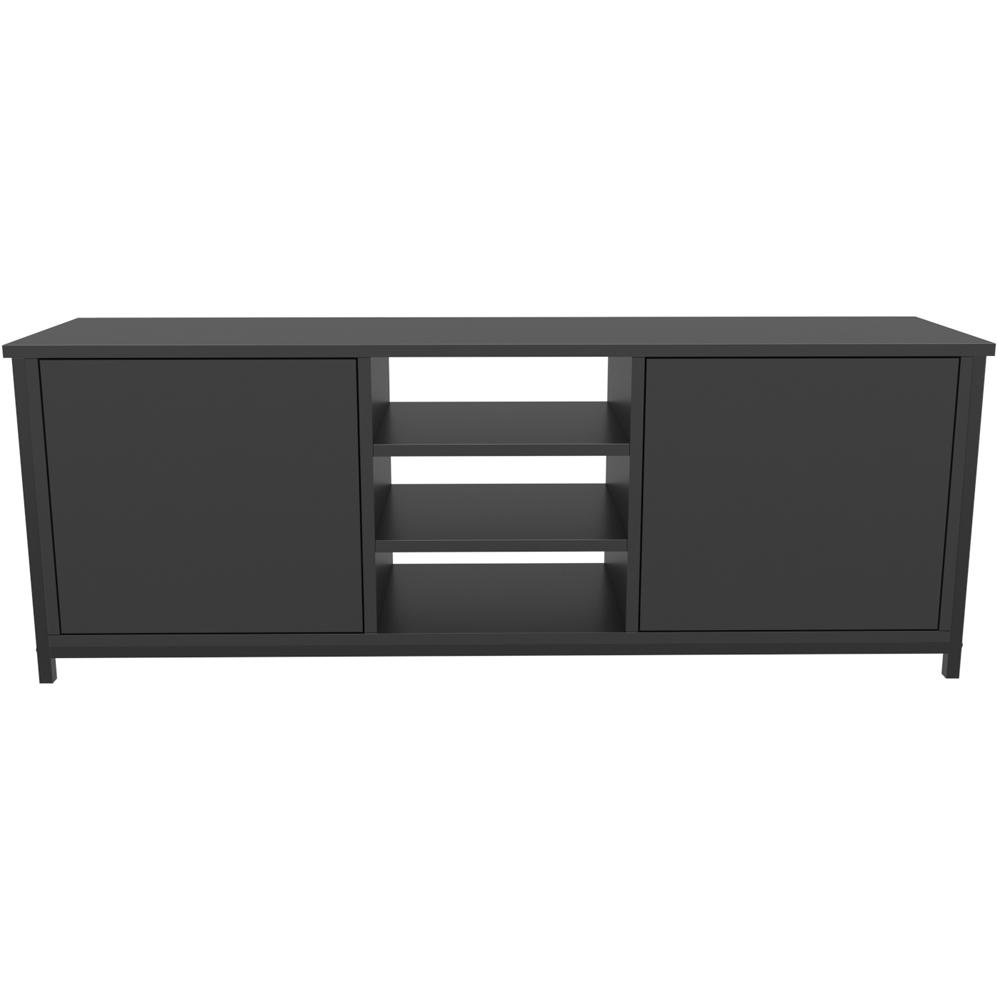 Decorotika Otis 2 Door 3 Shelf Black and Anthracite TV Stand for 63 inch TV Image 3