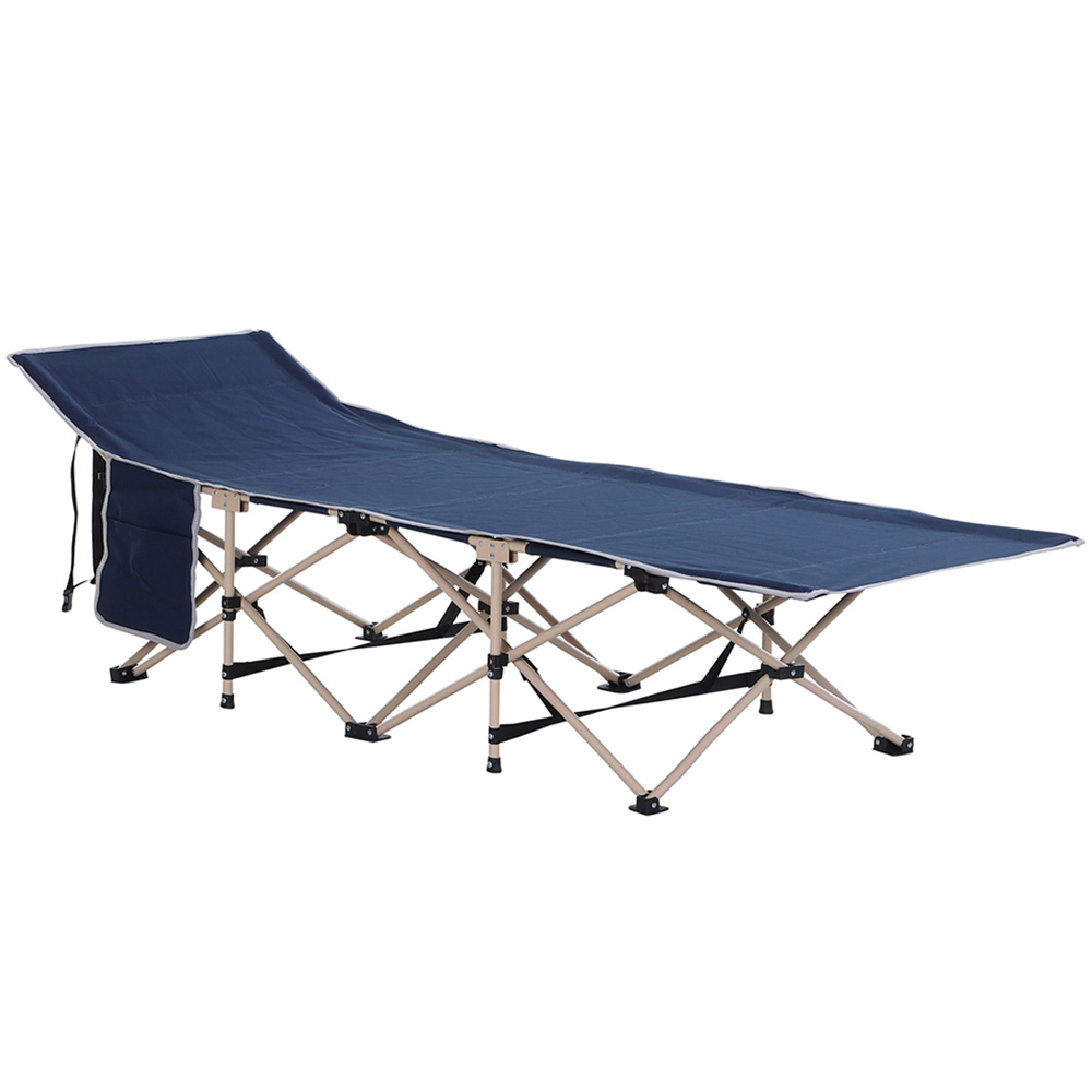 Outsunny Camping Folding Cot Blue Image 1