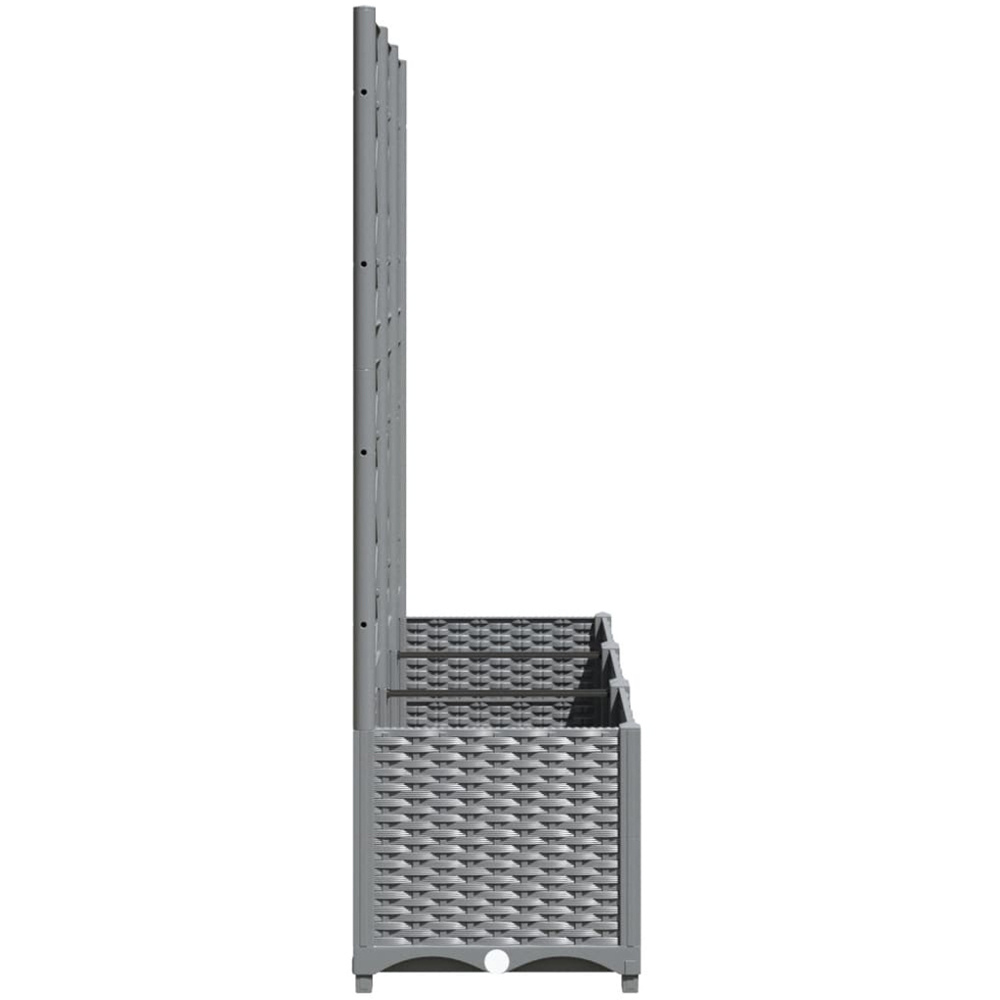 vidaXL Light Grey Polypropylene Garden Planter with Trellis 136 x 40 x 120cm Image 4