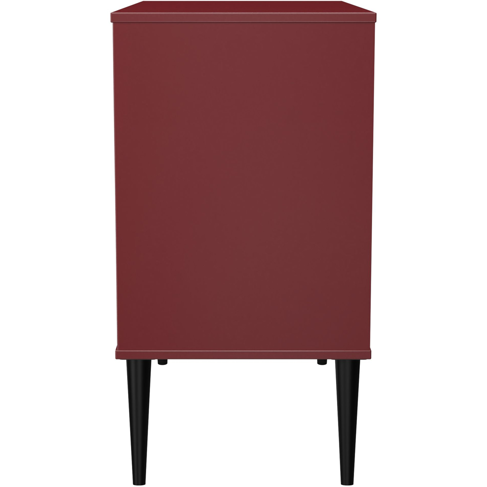 Crowndale Hong Kong 3 Drawer Red Matt Chest of Drawers Ready Assembled Image 3
