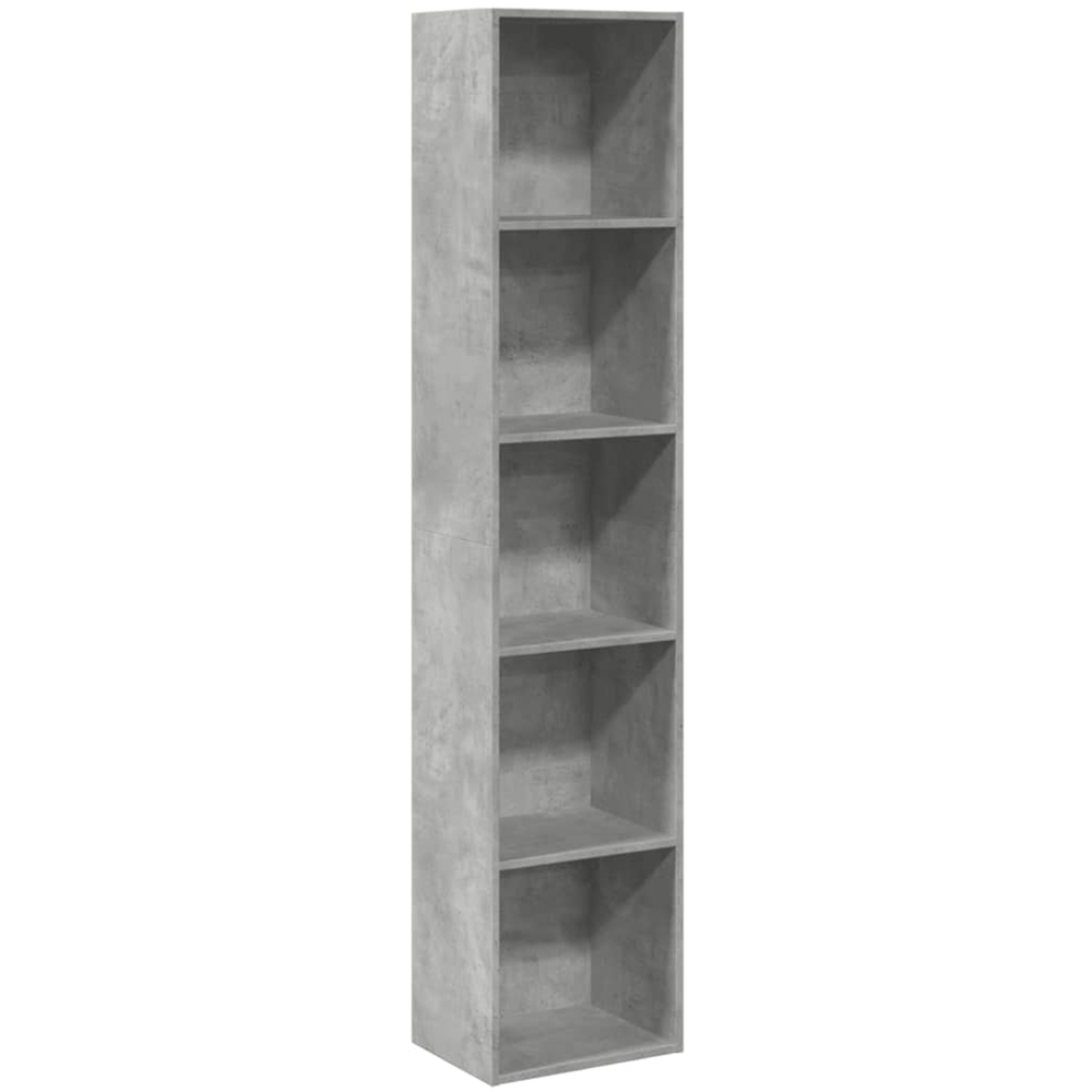 vidaXL 5 Shelf Concrete Grey Bookcase Image 2