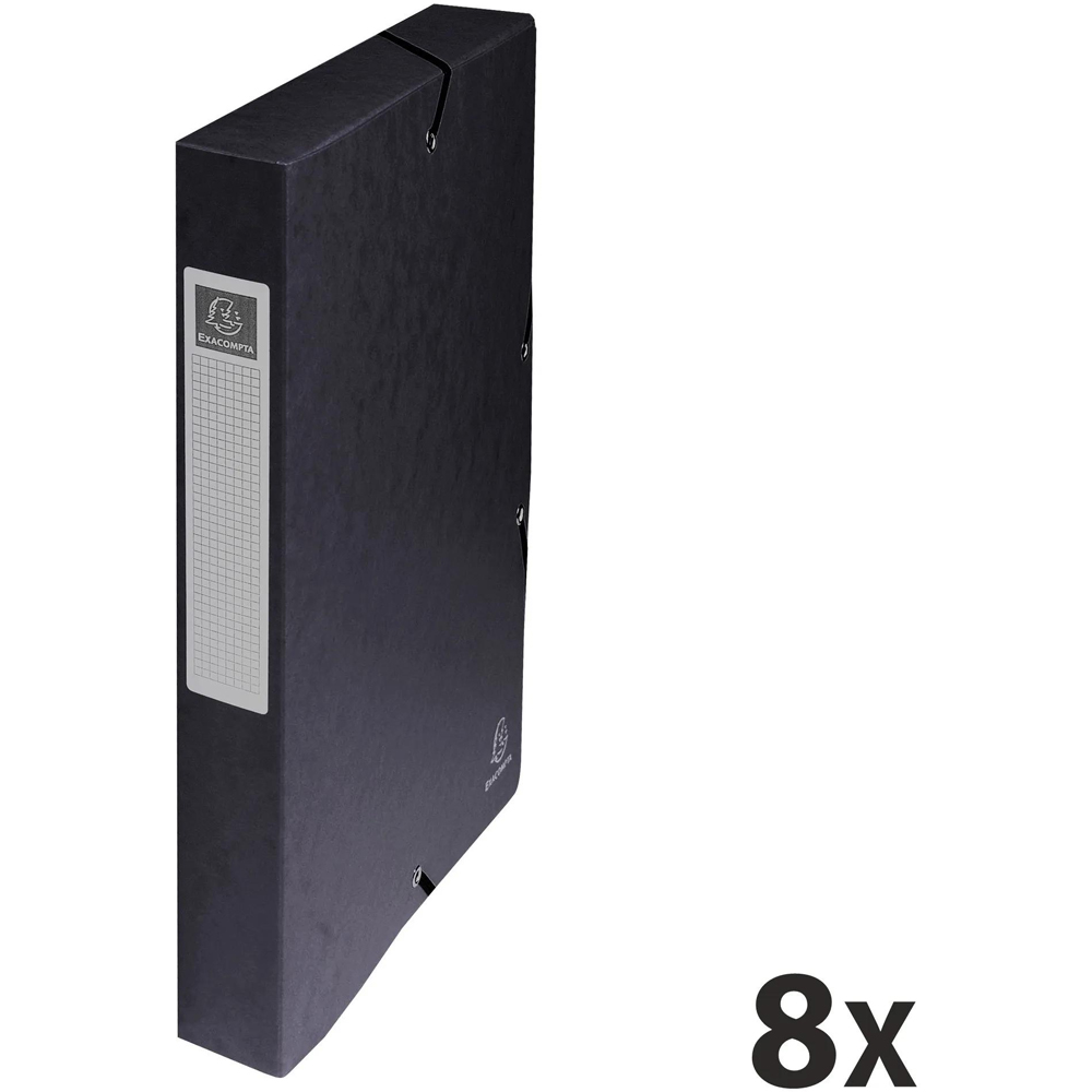 Exacompta A4 Black Pressboard Box File 8 Pack Image 7