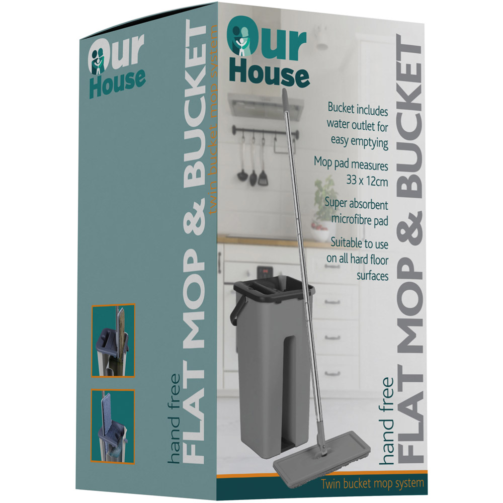 OurHouse Hands-Free Flat Mop Image 4