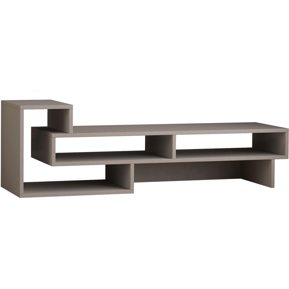 Decortie Tetra Mocha Grey Multimedia Centre TV Unit with Shelves Image 2