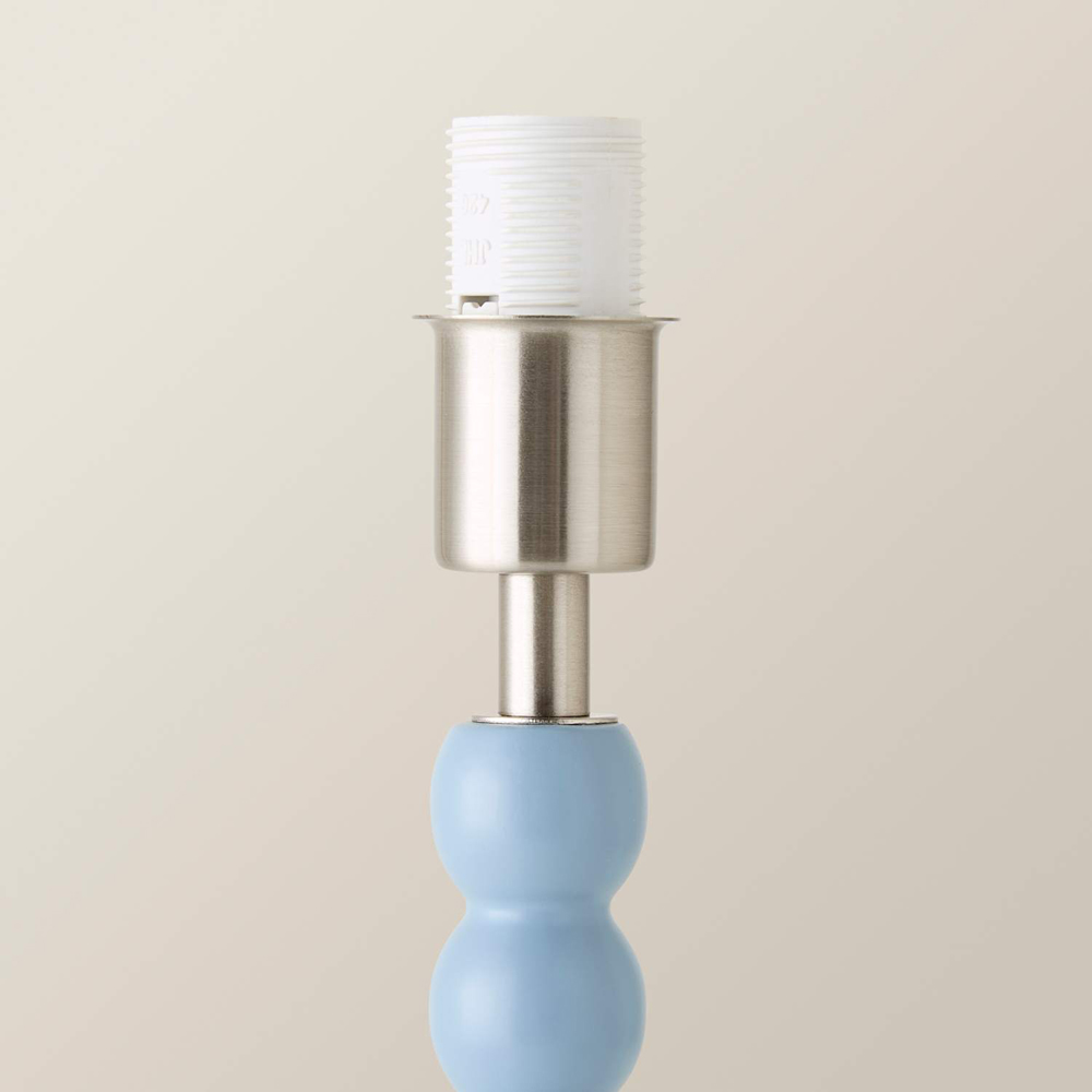 ValueLights Bobble Powder Blue Rechargeable Wooden Table Lamp Base Image 3
