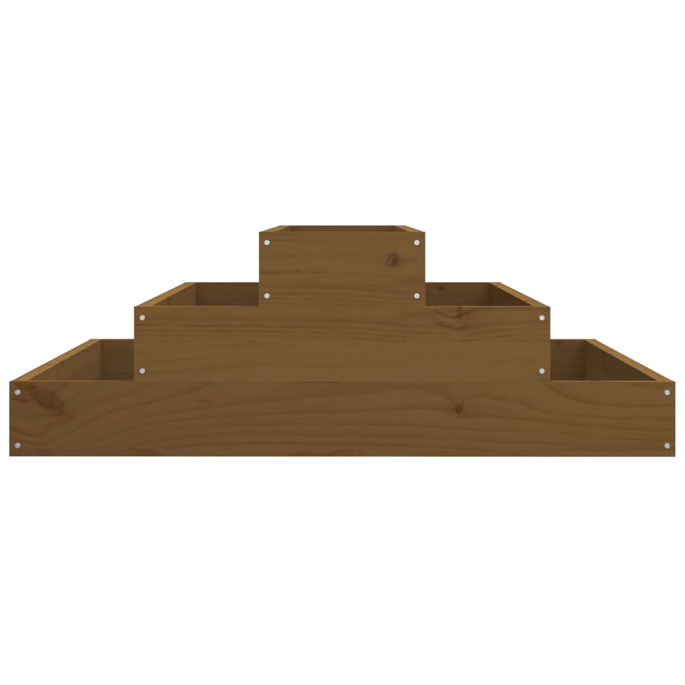 vidaXL 3 Tier Brown Pine Wood Raised Garden Bed 27 x 80 x 80cm Image 4