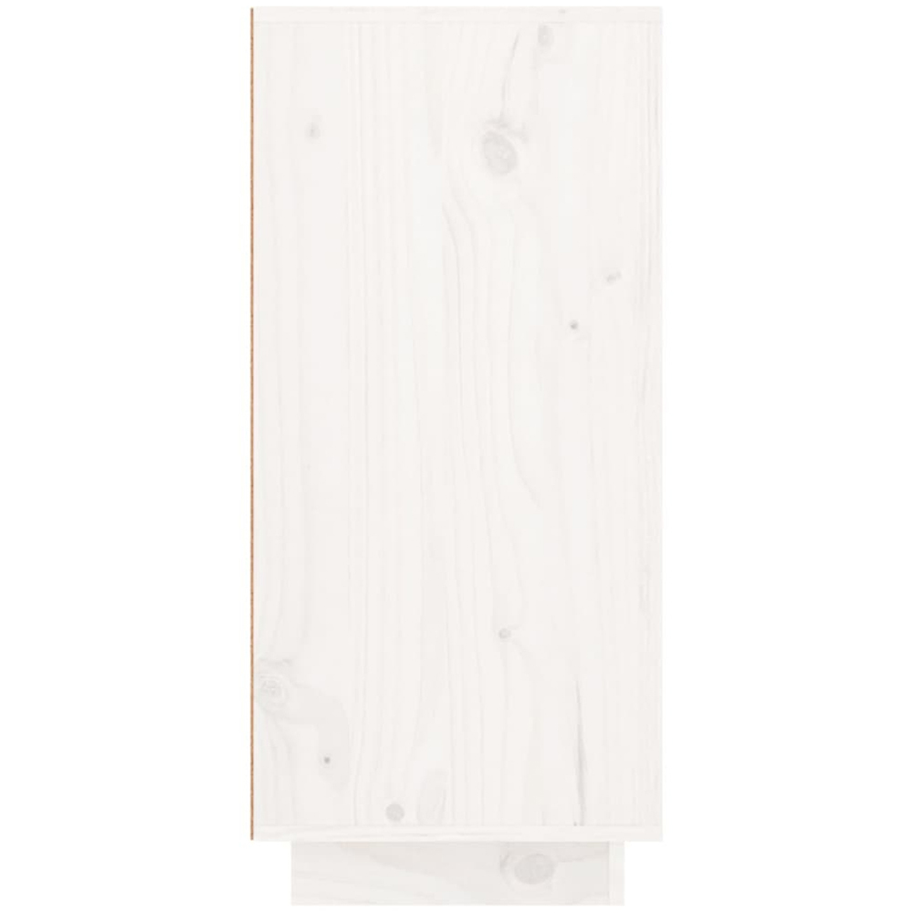 vidaXL 2 Door 3 Drawer White Solid Pine Wood Sideboard Image 6