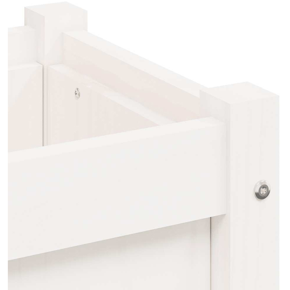 vidaXL White Solid Pine Wood Garden Planter 110 x 31 x 70cm 2 Pack Image 8