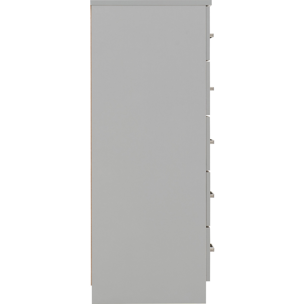 Seconique Dakota 5 Drawer Light Grey Narrow Chest Image 5