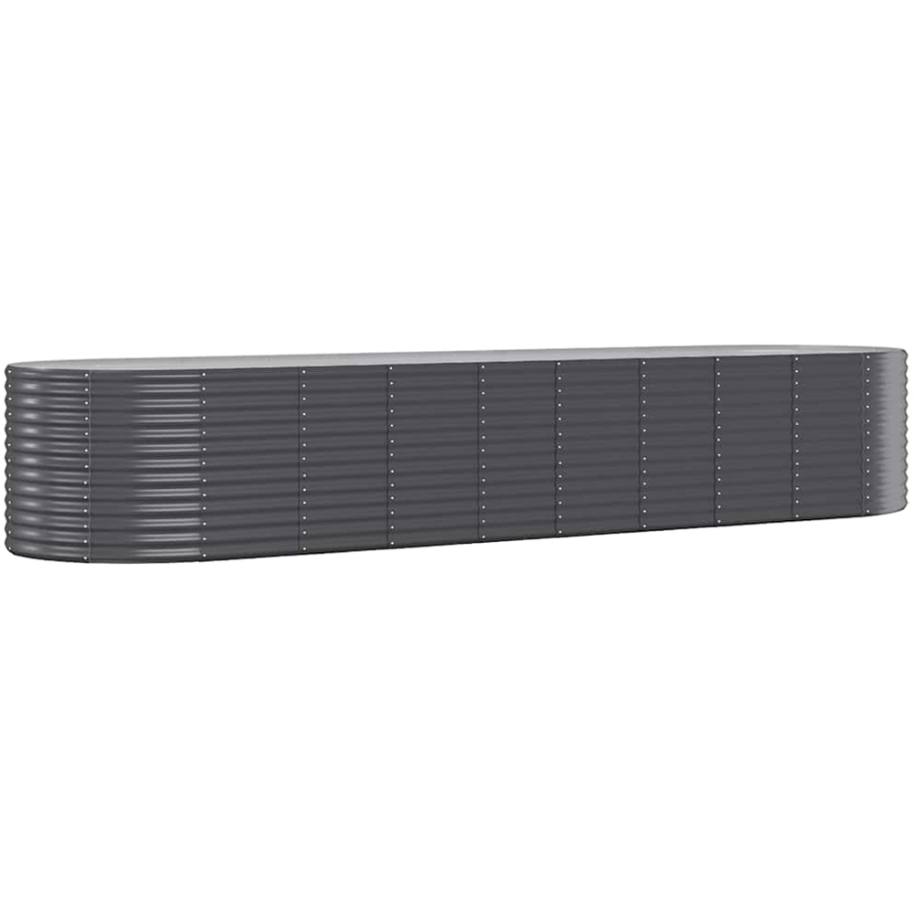 vidaXL Anthracite Galvanised Steel Raised Garden Bed 396 x 100 x 68cm Image 1