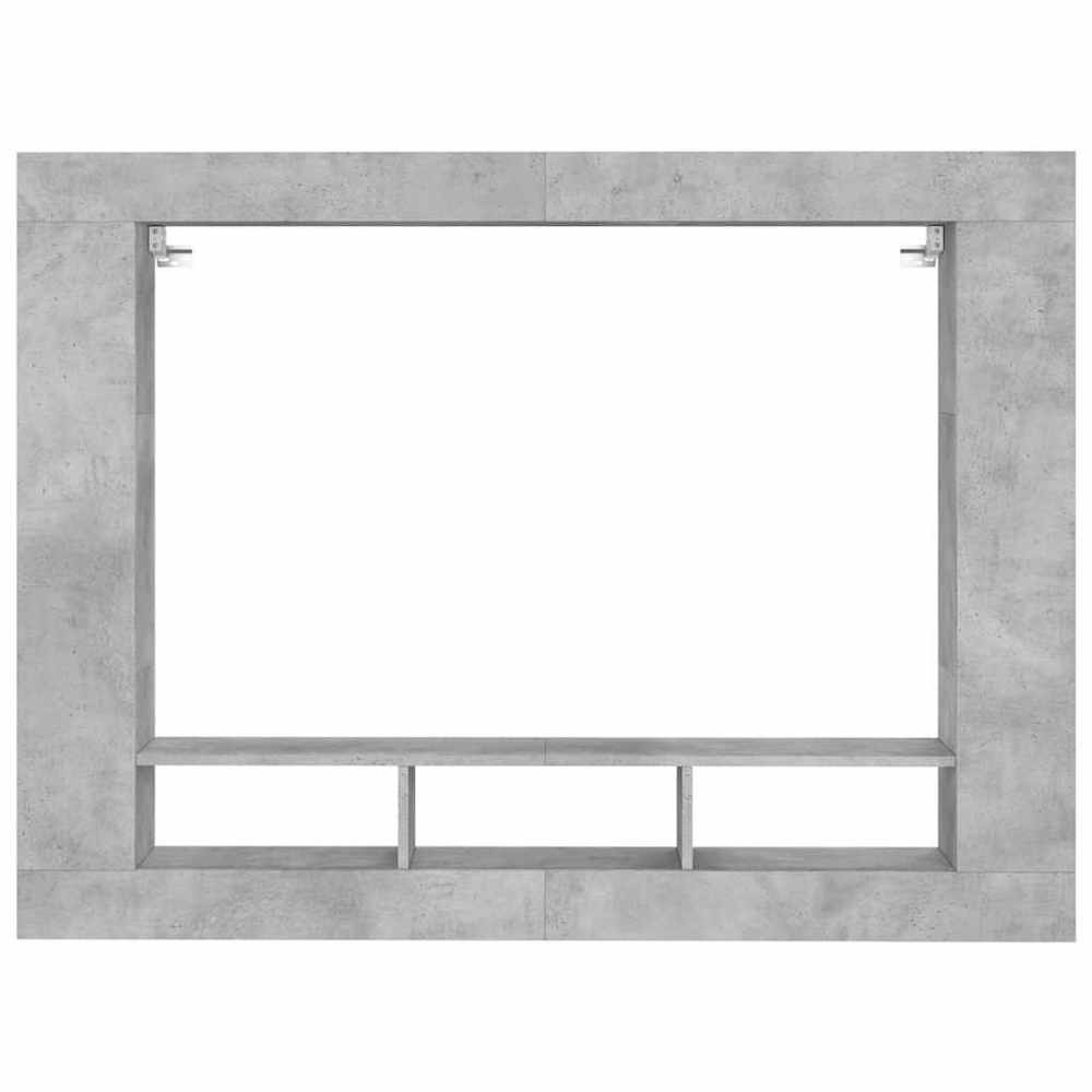 vidaXL 9 Shelf Concrete Grey Wall Mounted TV Cabinet Image 4