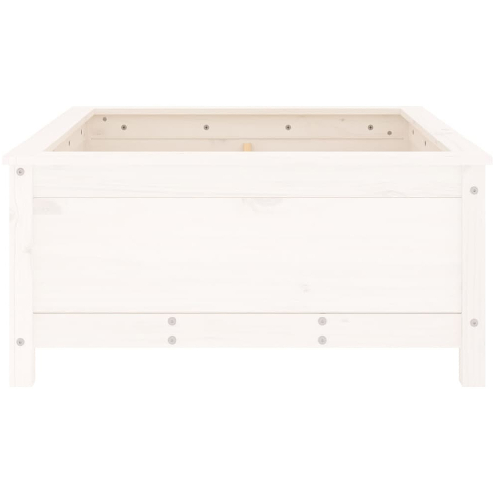 vidaXL White Solid Pine Wood Garden Planter 39 x 82.5 x 82.5cm Image 4