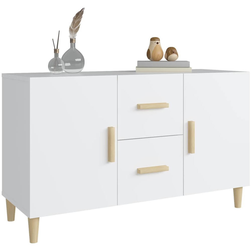 vidaXL 2 Door 2 Drawer White Sideboard Image 6