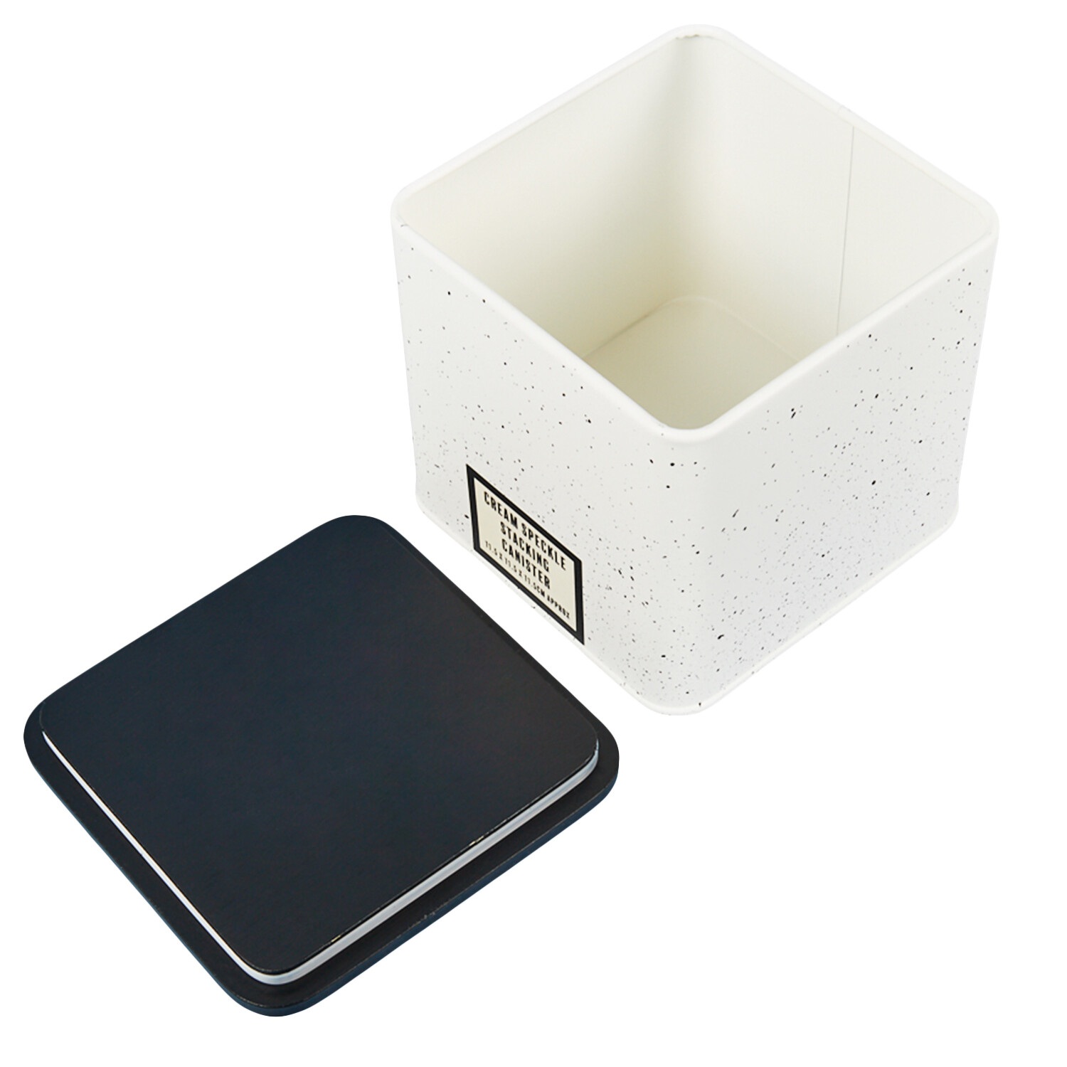 Cream Speckle Square Stacking Canister - Cream Image 4