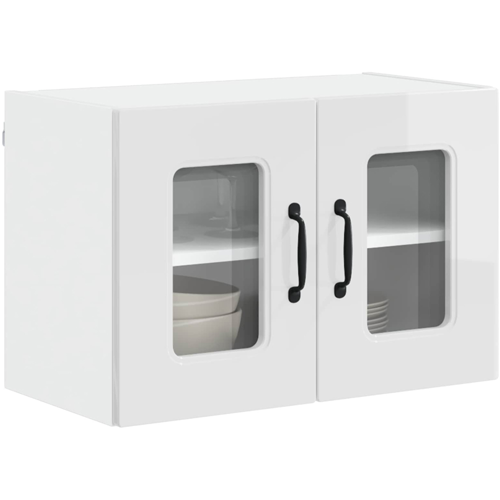 vidaXL Kalmar 2 Door High Gloss White Wall Kitchen Cabinet Image 3