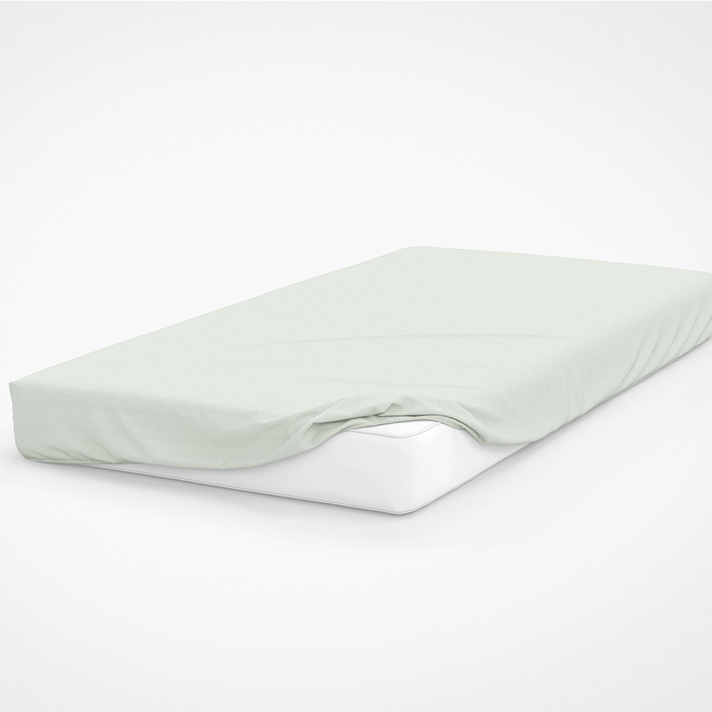 Serene Single Apple Green Brushed Cotton Fitted Bed Sheet Image 2