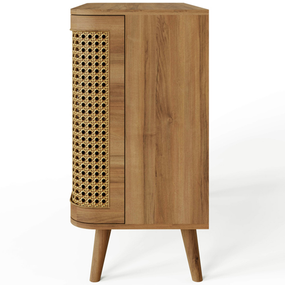 GFW Sorrel 2 Door Oak Rattan Compact Sideboard Image 5
