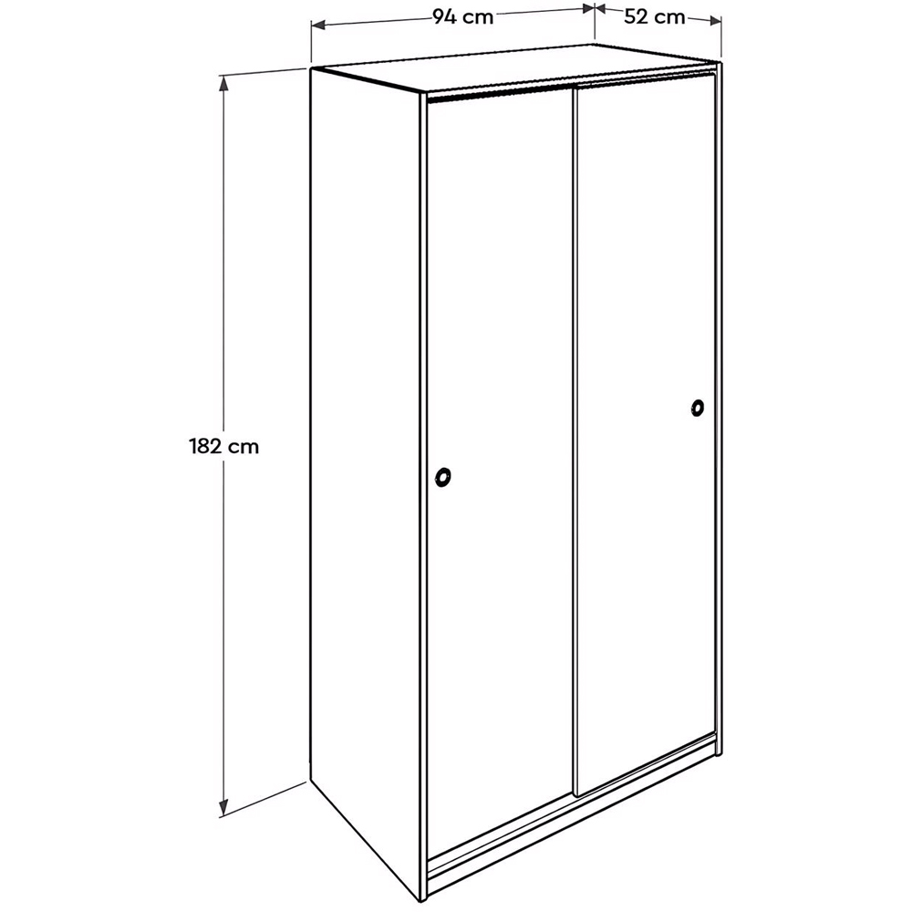 FWStyle 2 Door White Sliding Double Shelving Wardrobe Image 7