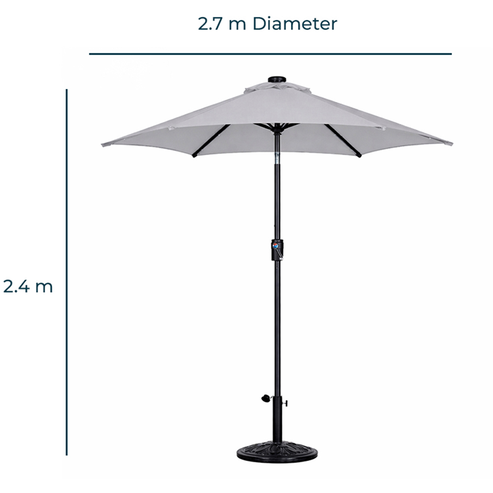 Jack Stonehouse Grey Crank and Tilt Straight Parasol 2.7m Image 4