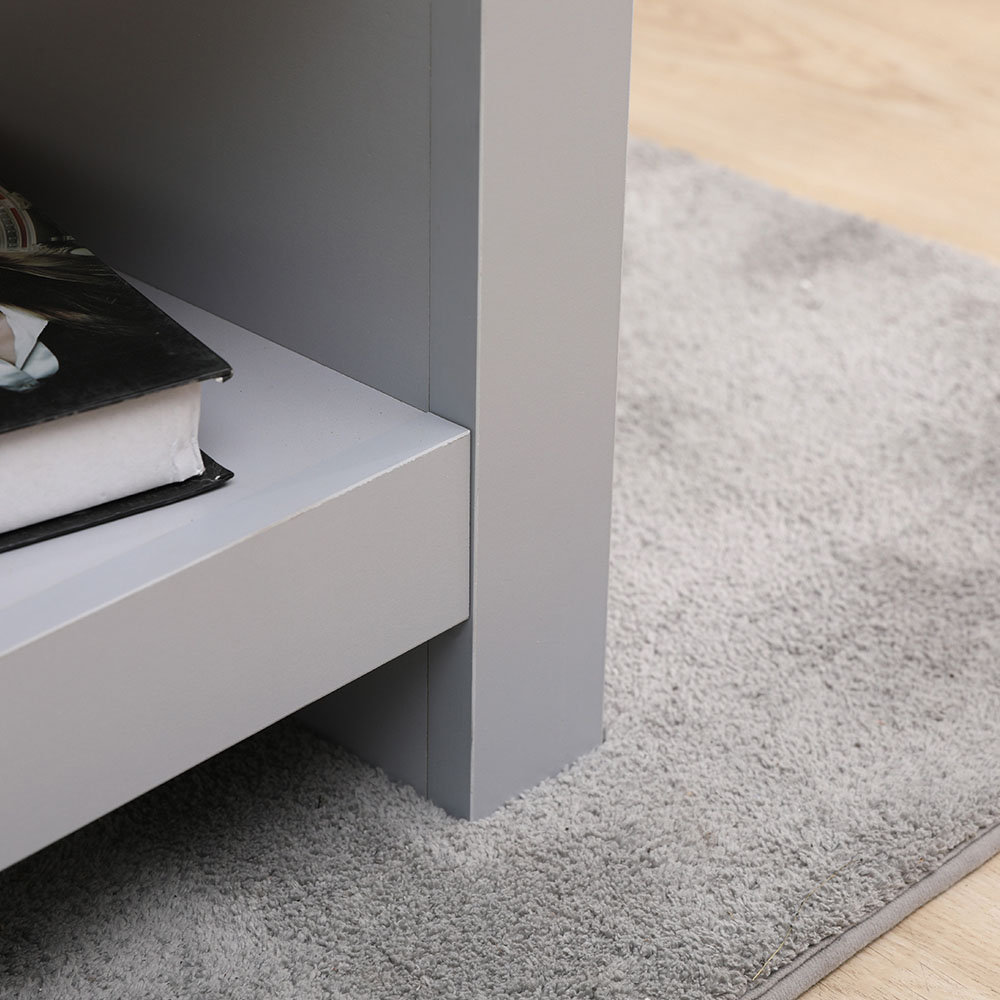 FurnitureHMD Single Shelf Grey and Oak Effect Wooden Coffee Table Image 4