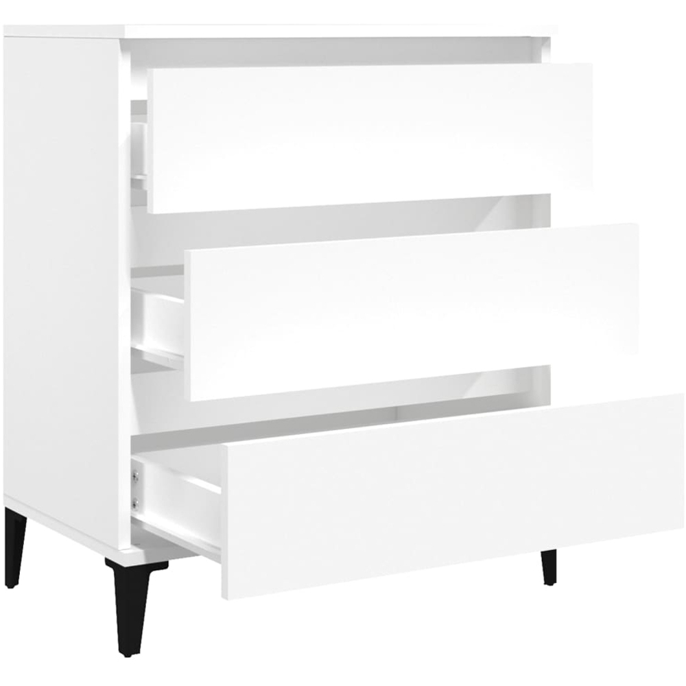 vidaXL 3 Drawer White Sideboard Image 6