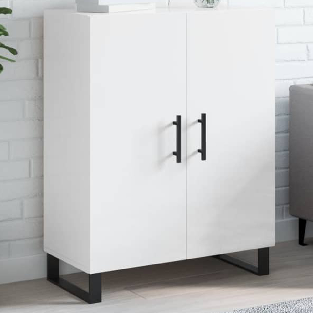 vidaXL 2 Door High Gloss White Sideboard Image 1