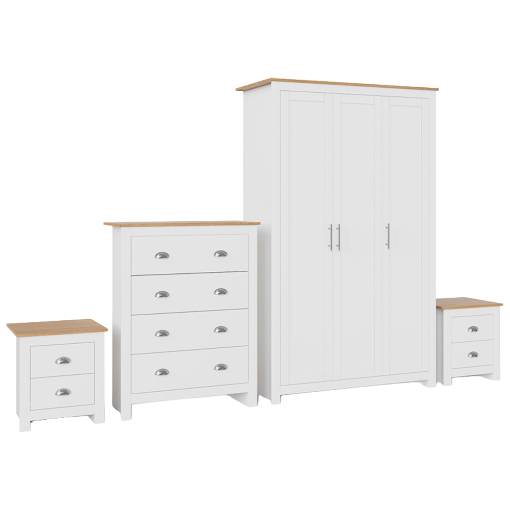 GFW Lancaster White 4 Piece Bedroom Furniture Set Image 3