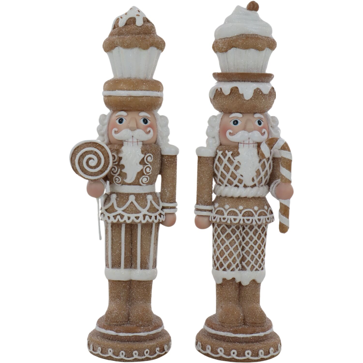 Festive Gingerbread Nutcracker Brown and White Image 1