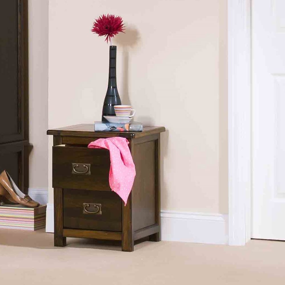 Boston 2 Drawer Dark Lacquer Bedside Table Image 6