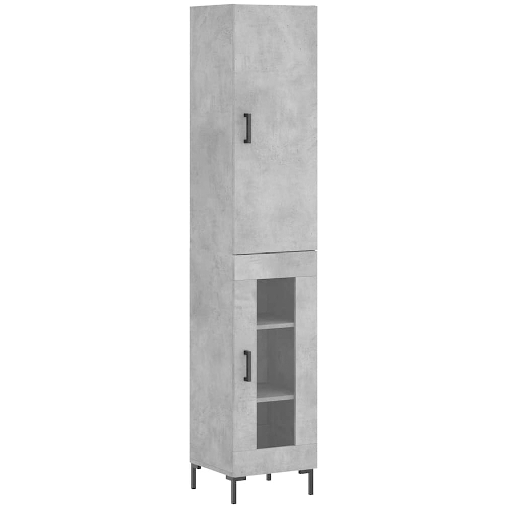 vidaXL 2 Door Concrete Grey Highboard Image 2