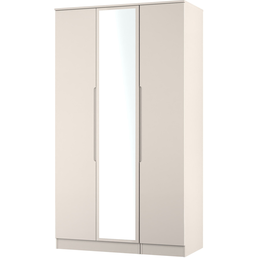 Crowndale Milan 3 Door Kashmir Gloss and Kashmir Tall Mirrored Wardrobe Ready Assembled Image 2