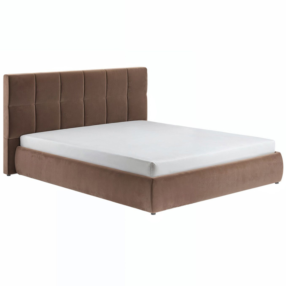 Solace+Co Mika King Size Chocolate Velvet Ottoman Bed Image 2