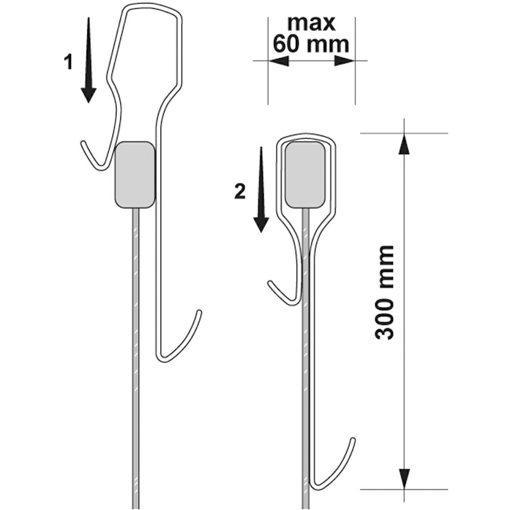 nuie Chrome Enclosure Hook For Framed Enclosures 300mm Image 3