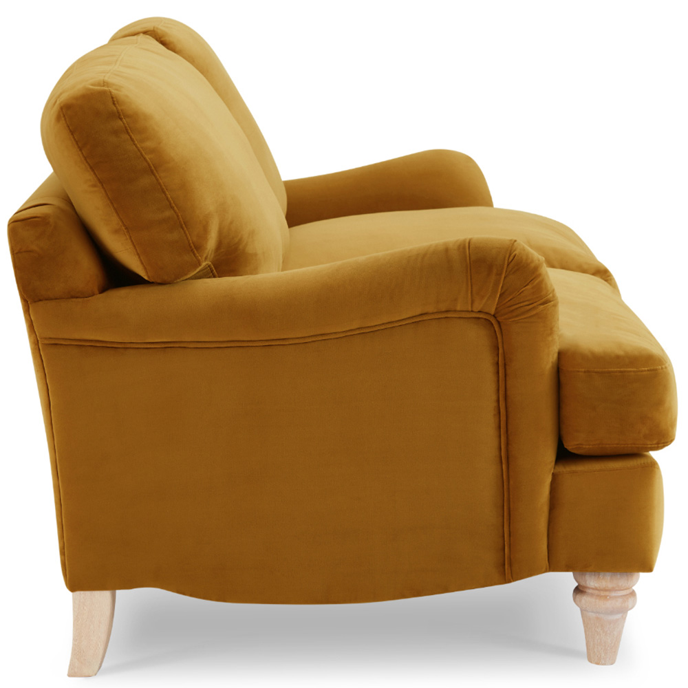 Home Detail Oxford 3 Seater Mustard Gold Velvet Sofa Image 4