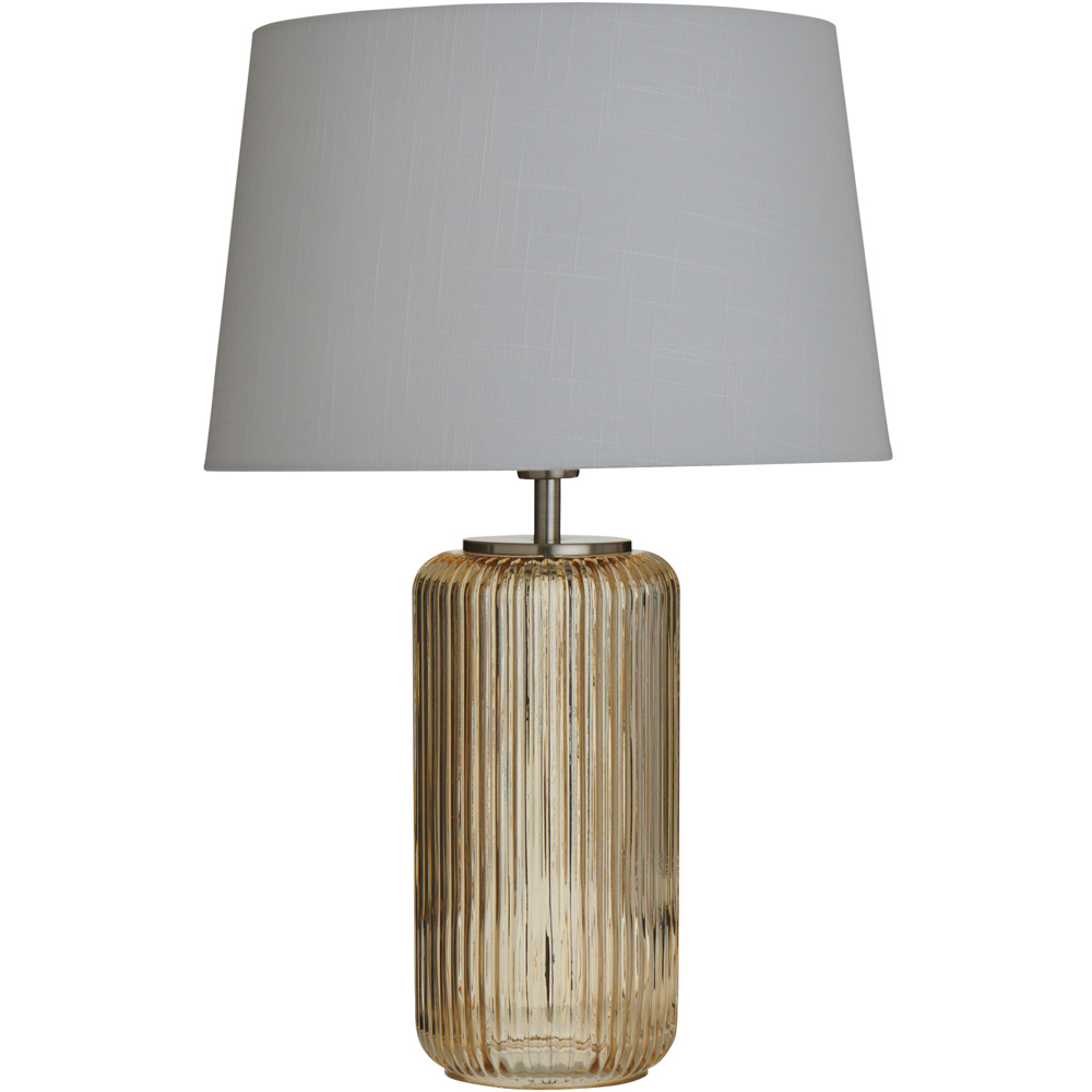 Wilko Yellow Ribbed Glass Table Lamp Wilko