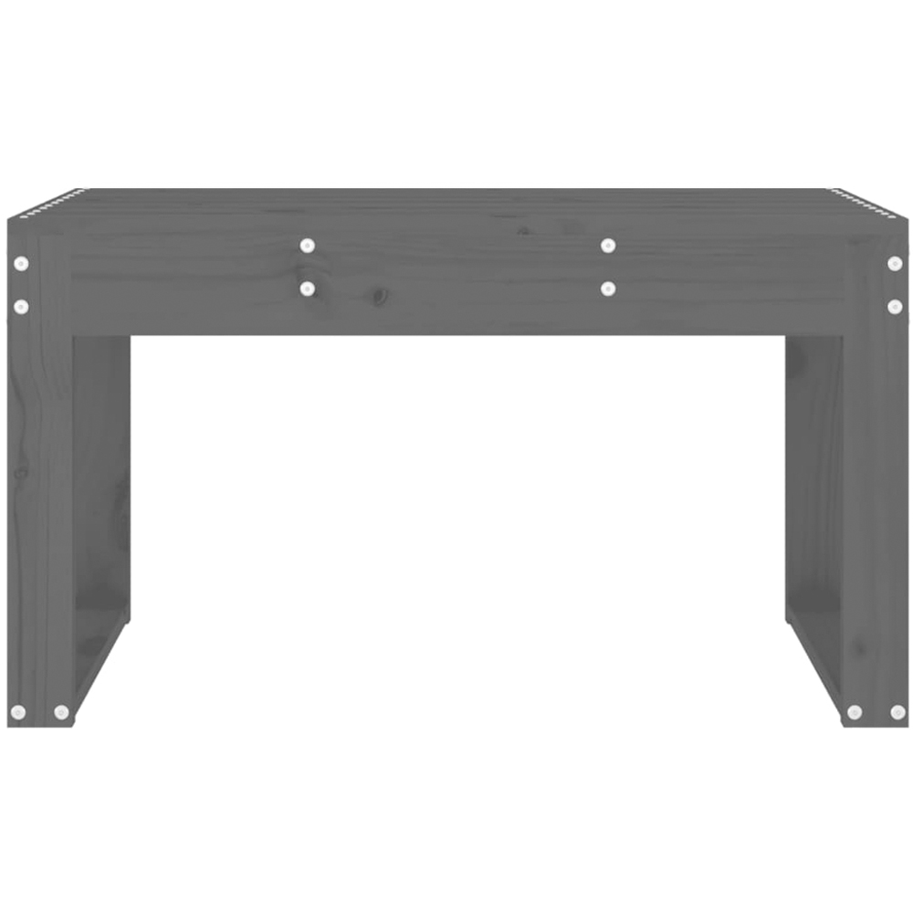 vidaXL Grey Solid Pine Wood Slatted Garden Bench 80 x 38 x 45cm Image 3