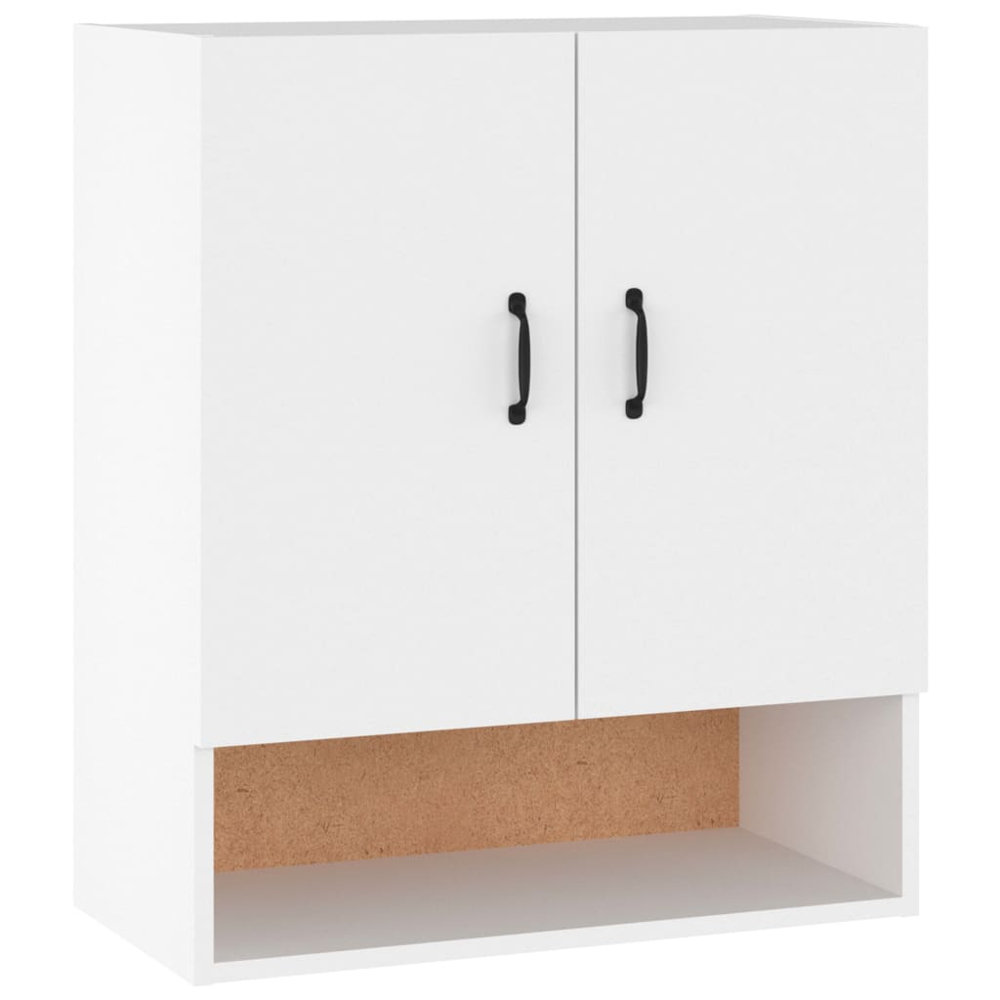vidaXL 2 Door Single Shelf White Wall Cabinet Image 2