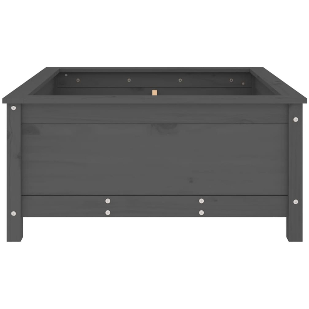vidaXL Grey Solid Pine Wood Garden Planter 82.5 x 82.5 x 39cm Image 4