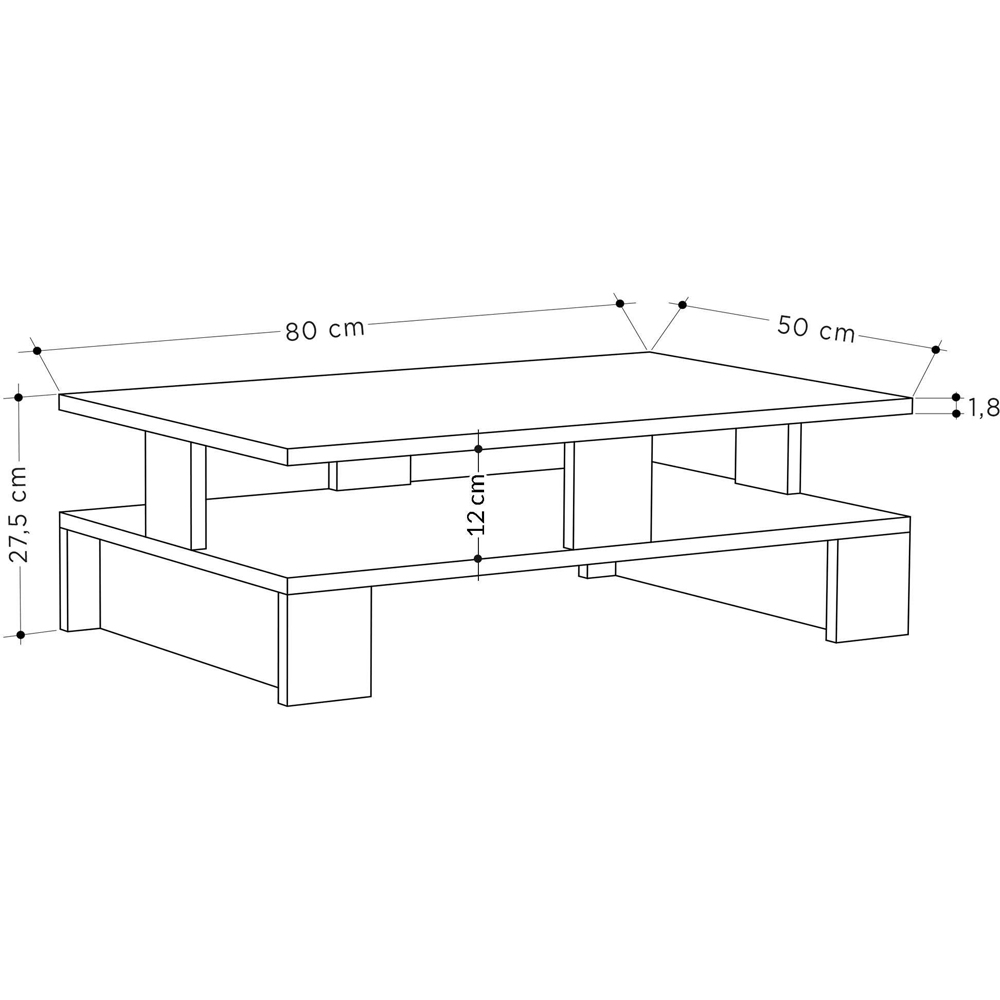 Decortie Mansu Single Shelf Oak Modern Coffee Table Image 4