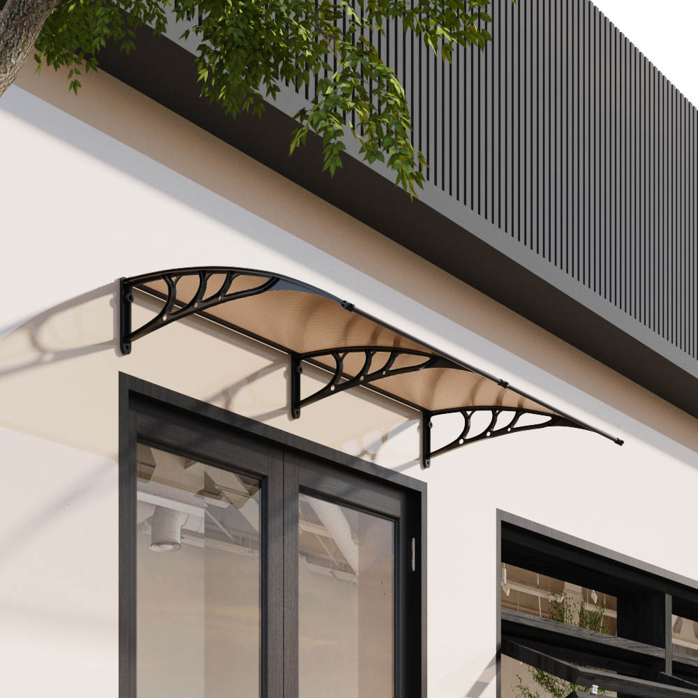 Living and Home Dark Brown Curved Door and Window Canopy 1.9 x 1m Image 8