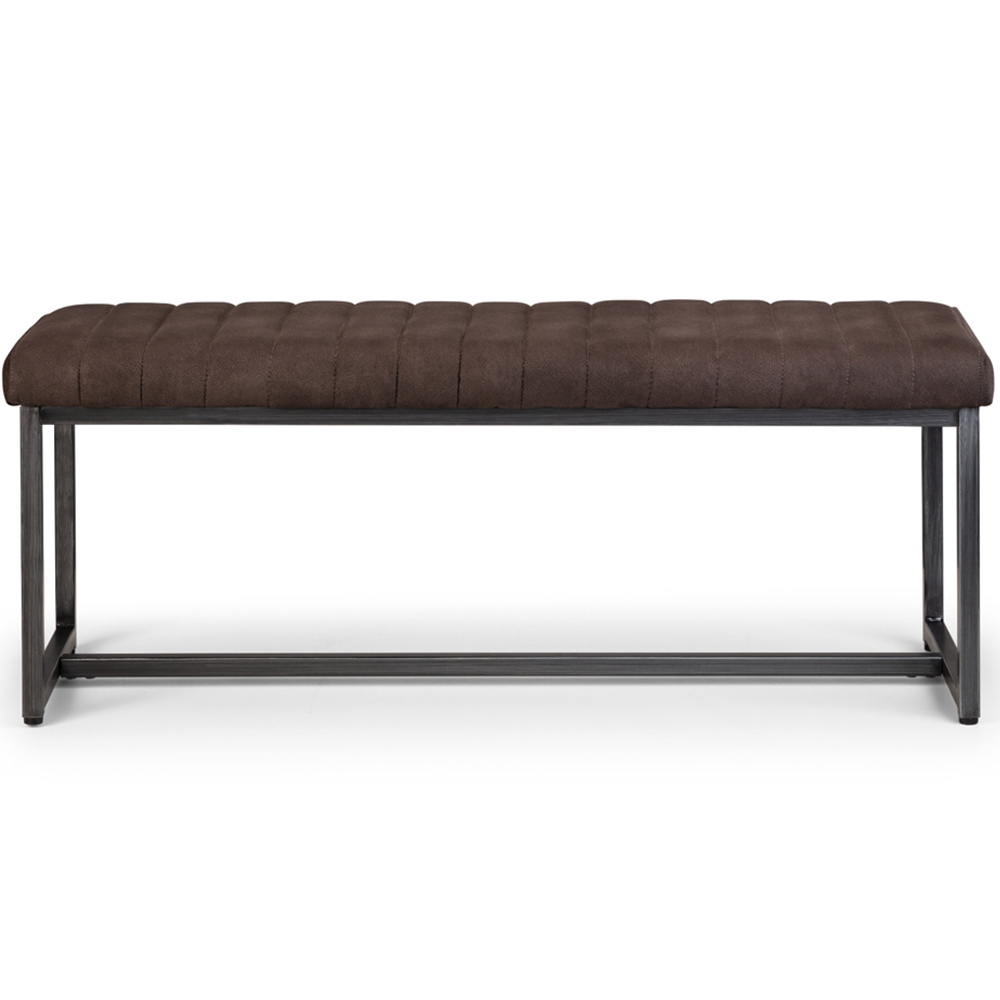Julian Bowen Brooklyn Charcoal Upholstered Dining Bench Image 4
